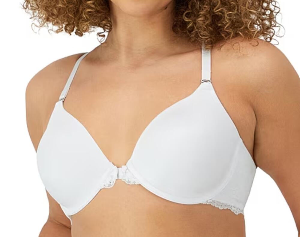 Maidenform White One Fab Fit Full-Coverage Racerback Front Close Underwire Bra